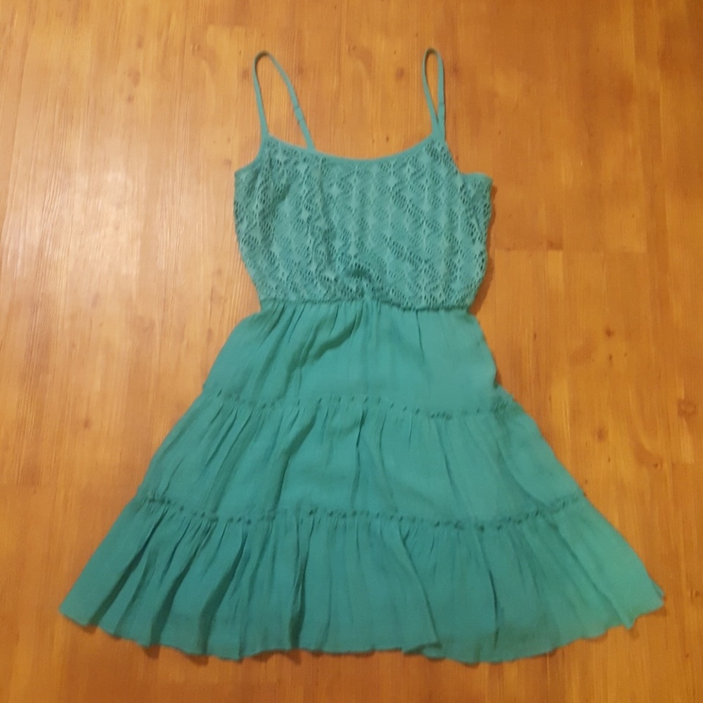 Green dress.